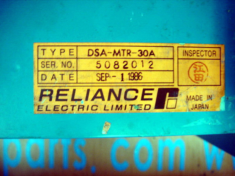 RELIANCE ELECTRIC DSA-MTR-30A DRIVE AC DDS-TLII UNIT - PLC DCS SERVO  Control MOTOR POWER SUPPLY IPC ROBOT